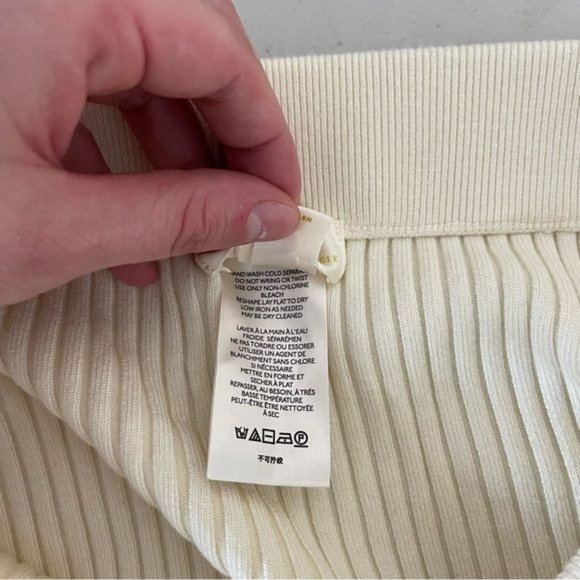 ANTHROPOLOGIE MAEVE DESIREE HIGH RISE WAIST RIBBED CABLE KNIT SLIT MIDI SKIRT L - Picture 5 of 6